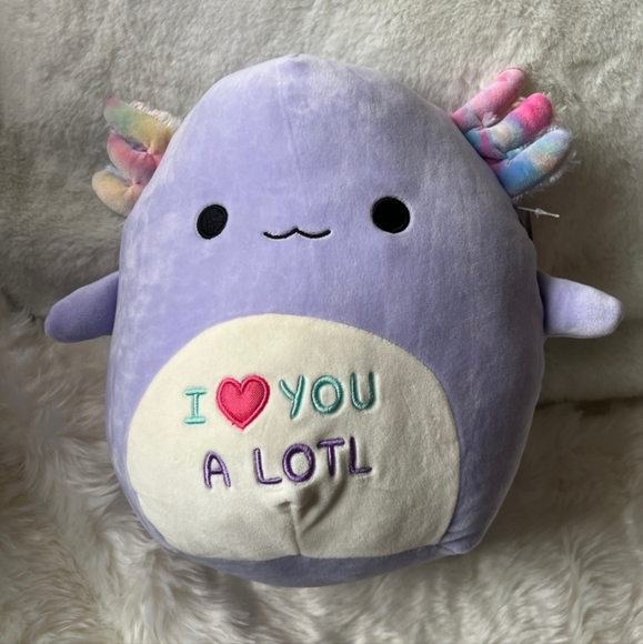 NWT Monica the Axolotl 12' RARE "Love U A Lotl” Valentine Plush Toy NWT 💜💜 - Picture 9 of 11